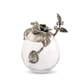 Vagabond House Pewter Apple Lid Honey Pot 4"W x 5""T