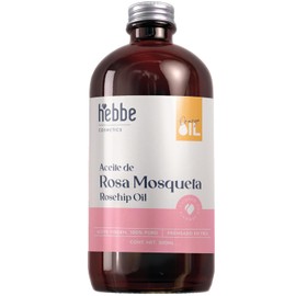 HEBBE - Aceite de Rosa Mosqueta 500 ml | Anti-Cicatriz y Anti-Estrías | Reductor de Manchas en la Piel | Estimulador de Circulación Sanguínea | Regenerador y Reafirmante de Piel | Contenido de 500 ml