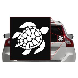 Sea Turtle [Pick Any Color] Vinyl Transfer Sticker Decal for Laptop/Car/Truck/Window/Bumper (5in x 4.5in, White)