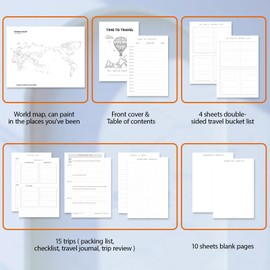 Tolivip Travel Journal for Women Men and Couples, Leather Travel Notebook with Prompts, Travel Memory Book & Adventure Book (Brown)