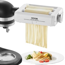 VEVOR Pasta Maker Attachment for KitchenAid Stand Mixer, 3 in 1 Pasta Attachments Including Pasta Roller, Spaghetti Fettuccine Cutter and Cleaning Brush, Pasta Machine Attachment Accessories for KA