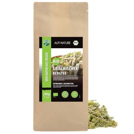 Organic Greek Mountain Tea Cut (200g), Cut Flower Stems from Controlled Organic Cultivation, Gently Dried, 100% Pure and Natural, Sideritis Scardica Organic