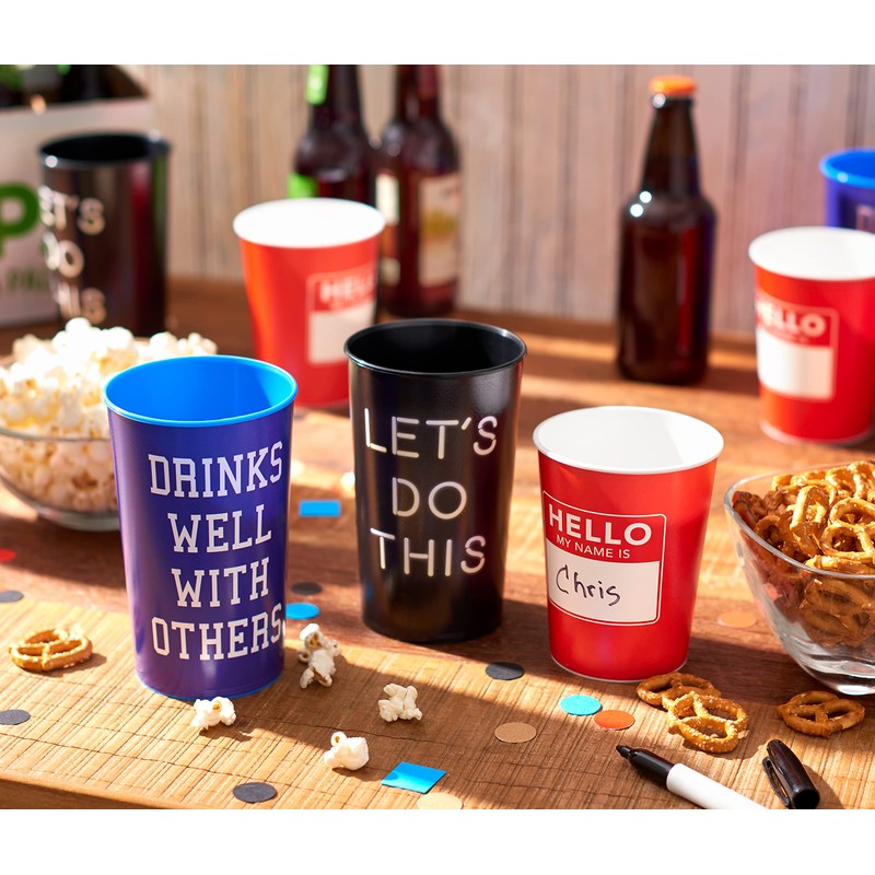 American Greetings 22 oz. Party Cups, Hello My Name Is