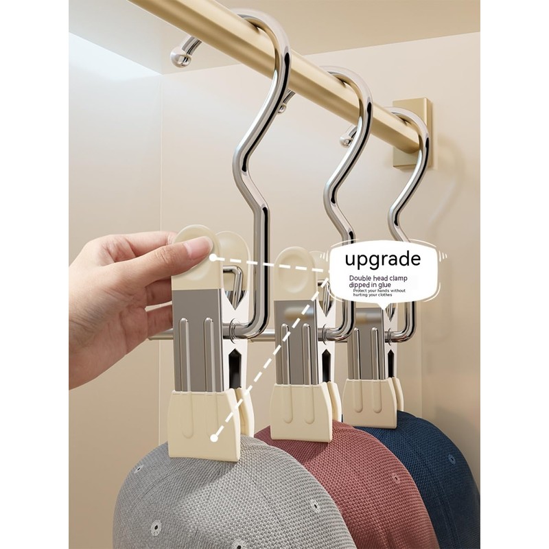 10/30/50Pcs Space-Saving Clothespin, Upgrade Double Head Clamp Dipped Hanger for