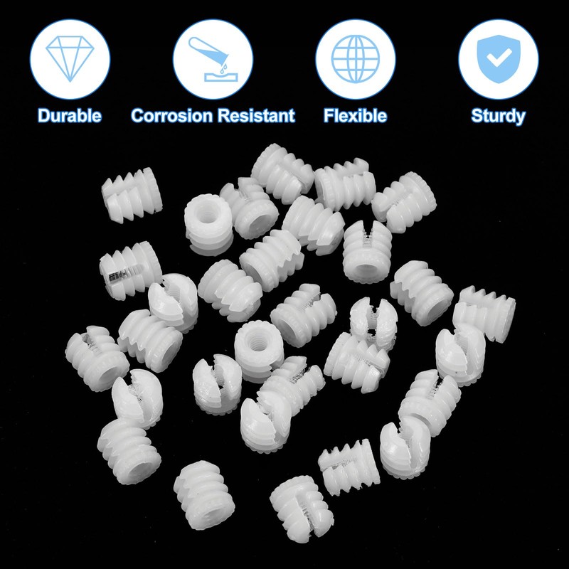 sourcing map 200Pcs 0.34"x0.38" Hinge Dowels, Plastic Dowel Insert with