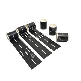 QHUAFoRen 6 Pack 98.4FTx1.9 Roadway Track Tape Adhesive (16.4FTx6), Easy to Apply Black Road Tape for Flat Surfaces, Leaves No Residue, Creative Vehicle Track Design