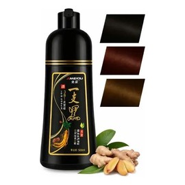 MEIDU Champú Tinte Negro 3 en 1, Cobertura de Canas, Fórmula Herbal Natural, 500 ml