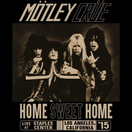 American Classics Motley Crue 1981 Heavy Metal Rock Band Home Sweet Home Adult T-Shirt, Black (Large)