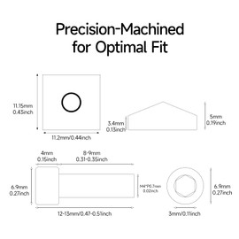 Soundspire 6-Pack Locking Nut Set - Zinc Alloy Clamp for Floyd Rose Tremolo Bridges (Black with Hex Bolts)