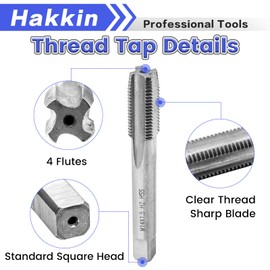 M12x1.25 Tap Metric Tap and Die Set with 2pcs 10.5mm Twist Drill Bit Set, M12x1.25 High Speed Steel Machine Tap Die Set, Thread Tap and Round Thread Die Right Hand by Hakkin