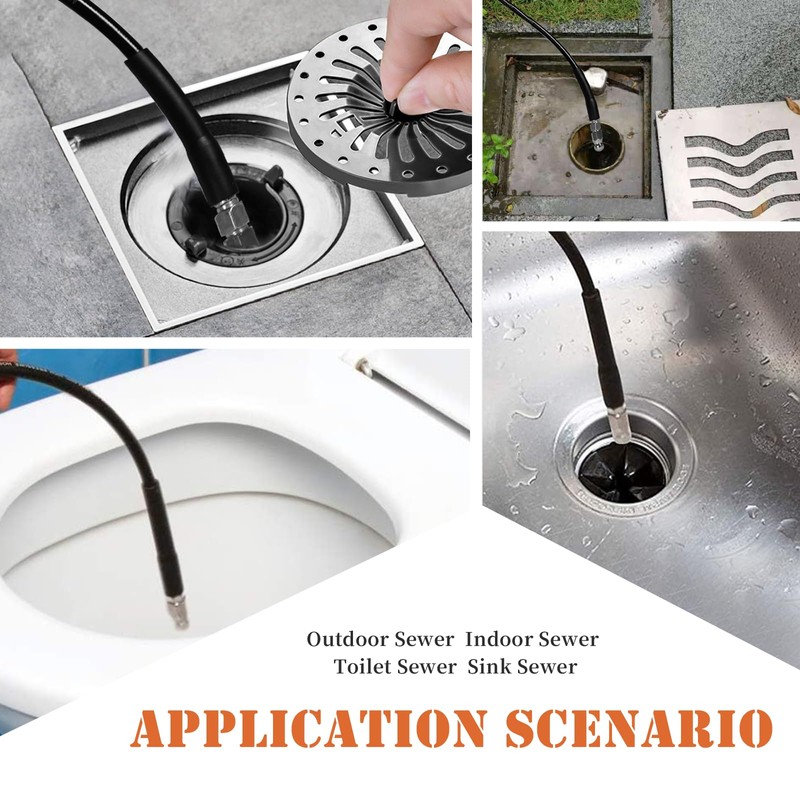 Sewer Jetter Kit for Pressure Washer, 100FT Drain Cleaner Hose