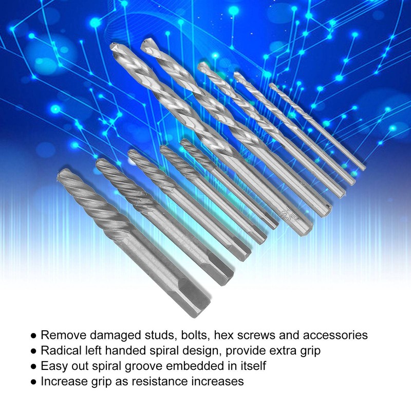 Screw Extractor Drill Bit Set Left Hand Cobalt British System