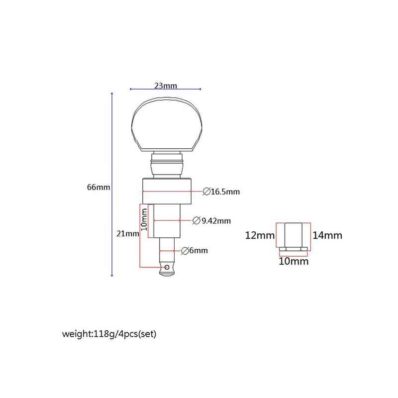 Alnicov Geared Banjo Pegs Machine Heads with Pearled Pegs for
