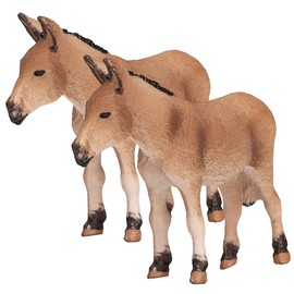 NAMOARLY 2Pcs Simulated Donkey Model Realistic Standing Donkey Figurine for Cognitive Learning and Home Decoration Animal Ornament for Miniature Gardens and Desktop