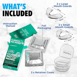 TheSleepGuard Protector bucal para apretar los dientes por la noche [paquete de 4, tamaños pequeños y grandes] – Protectores nocturnos personalizados 