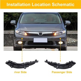 SecosAutoparts Par de soportes de parachoques delantero compatibles con Honda Civic 2006-2010 2011 lado izquierdo y derecho