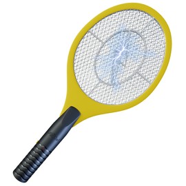 ASISNAI Bug Zapper 18" Electric Fly & Mosquito Swatter Racket - Outdoor/Indoor Killer for Flies, Battery-Operated Tennis Killing Zap, 3000 Volts Electronic Catcher, 2 AA Batteries Included - Yellow