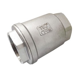 Vertical Check Valve,Female WOG1000 304 Stainless Steel, NPT Spring Loaded in-line Low Cracking Pressure CF8M (1-1/2")