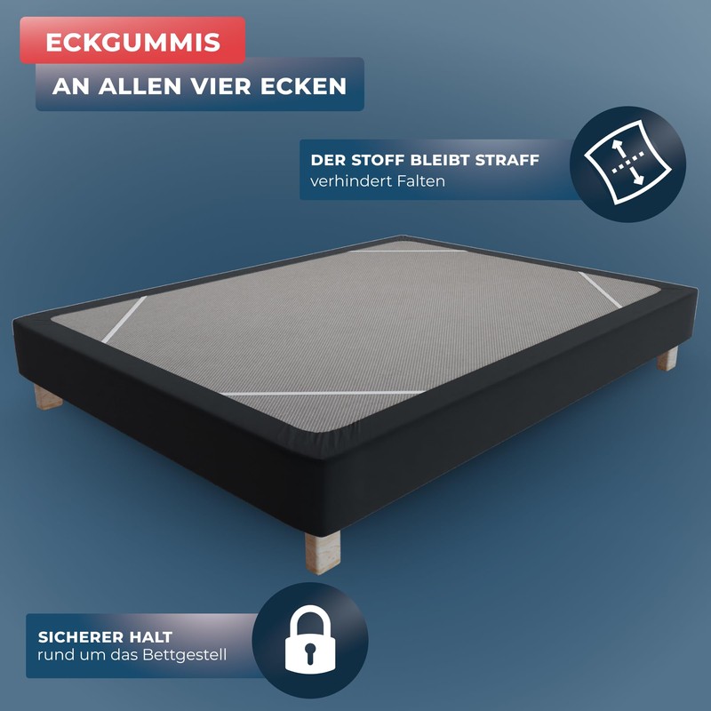 Protege-Sommier-Noir 90 x 200 x 20 cm