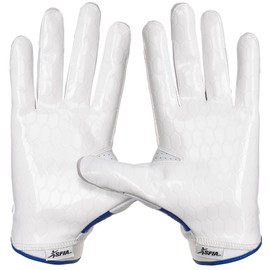 Grip Boost DNA 2.0 Football Gloves with Engineered Stick - Adult Sizes (Blue, Large)