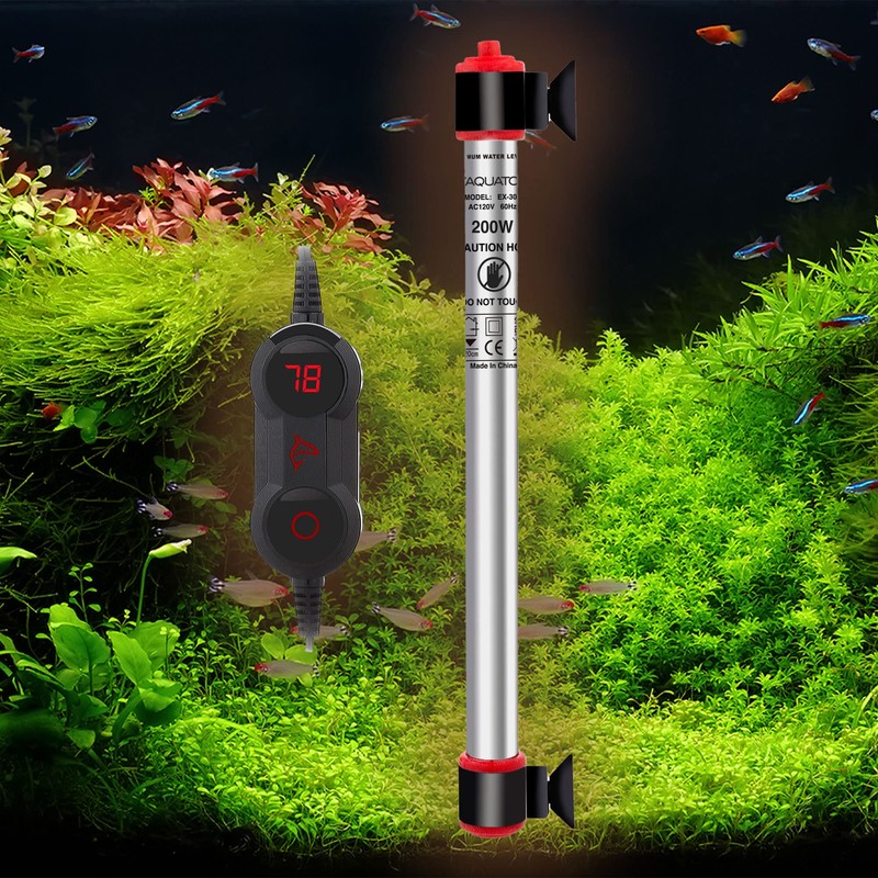Aquatop 200W Digital Aquarium Heater with External Control - Fully