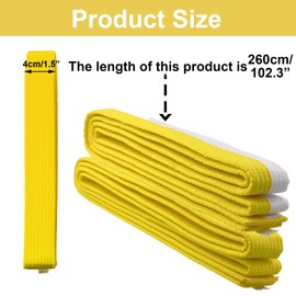 heavenlife Pack of 2 Judo Karate Belts, Judo Belt, White Yellow, Taekwondo Belt, Yellow, Martial Arts Belt, Children, 260 cm, 4 cm Wide, Martial Arts Karate Judo Cotton Taekwondo Belts, Budo Belt