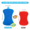 Geloo.Silicone Sponge Dish Brush, Double Sided Cleaning Brush for Dishes,