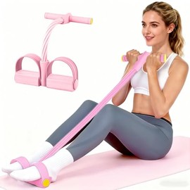 HBKUUY Cinta De Resistencia Multifunción,Cuerda Elástica De Yoga De 6 Tubos,Pedales De Caucho Natural,Cinta De Fitness Multifuncional para Entrenamien