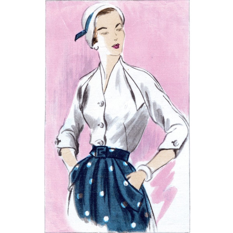 Vogue Patterns V1863F5 Ladies Blouse, Belt and Skirt Sewing Pattern