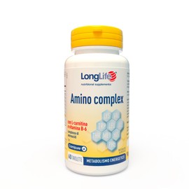 LongLife® Amino complex | Aminoacidi essenziali da proteine del siero di latte | Con L-carnitina e vitamina B-6 | Metabolismo energetico | Fino a 1 mese di trattamento | Vegetariano e senza glutine