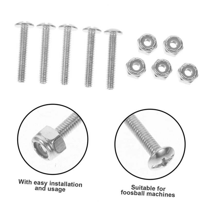 Abaodam 50pcs Foosball Table Hardware Foosball Screws Nuts for Game