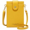 Smartphone Pouch Shoulder Pochette Bag Strap Leather Pochette (Yellow)