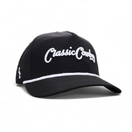 Classic Cowboy The Classic Snapback Cap for Men and Women – Black with White Rope Adjustable Snap Back Hat – Ideal for Outdoors and Everyday Wear