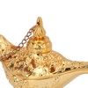 Gold Magic Genie Lamp Embossed Flowers Hollow Zinc Alloy Vintage