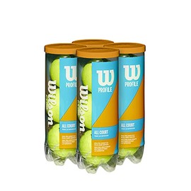 Wilson Profile All Court Tennis Ball - 4 Can Pack, Yellow