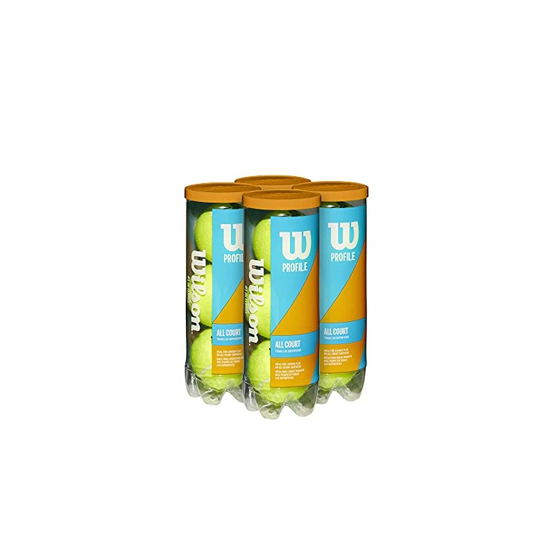 Wilson Profile All Court Tennis Ball - 4 Can Pack,