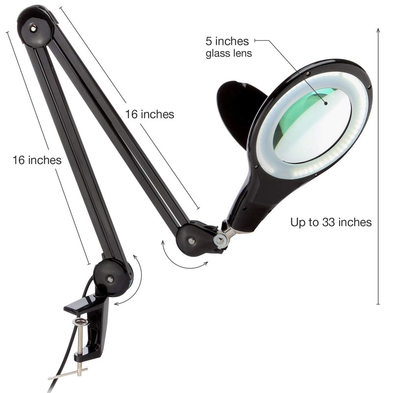 Brightech LightView PRO Magnifying Desk Lamp, 2.25x Light Magnifier, Adjustable