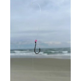 BluefinTackleCo 3 Hi-Lo Surf Pier Beach Fishing T-Knot Rigs 2/0 Circle Hooks 30# Mono - Pink