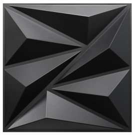 STICKGOO 3D Wall Panels for Interior Wall Decor, Black Diamond Design Accent Wall Panels, 12''x12'' Modern Decorative Wall Panels for Living Room, Lobby, Office, 33 Pack