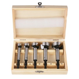 Vearter 5-Piece Forstner Drill Bit Set, 15/20/25/30/35 mm Hole Drill Bit Wood Drill Bit with Hex Shank, Multi-tooth Wood Drill Bit for Solid Wood, MDF, Plastic, Chipboard, Plywood