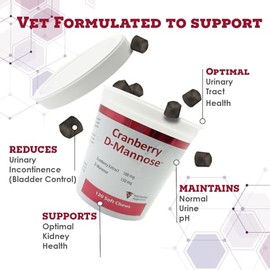 Pet Health Solutions Cranberry D-Mannose Urinary Tract Support - Bladder Health Supplement for Dogs and Cats - 60 Tablets