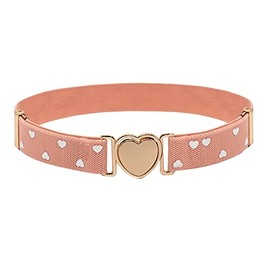 ccHuDE Cute Heart Belt Girls Elastic Belts Kids Stretch Belts Adjustable Fashion Belt Ladies Waist Belts Web Strap Belt Pink