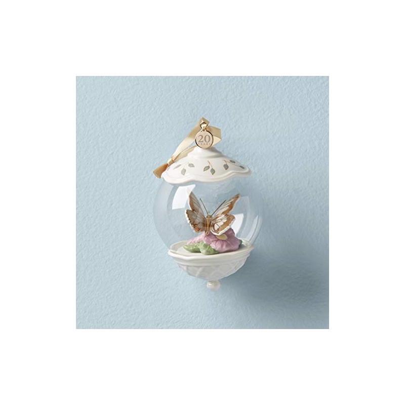 Lenox Butterfly Meadow Gold Globe Ornament, 0.70 LB, Multi