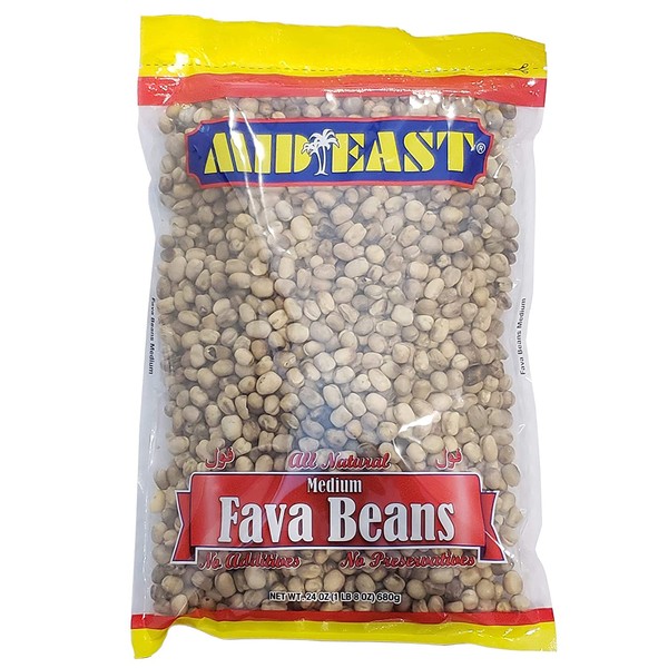 Mid East Medium Fava Beans 24oz (680g), Pack of 1