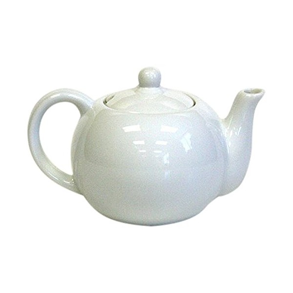 Hues & Brews Ivory White Teapot for One, 20 oz | Tea Kettle with Removable Lid