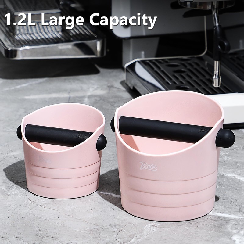 Large Espresso Knock Box, 1.2L Coffee Ground Knock Box,Shock-Absorbent Barista