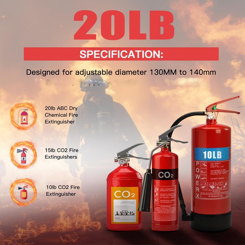 Fire Extinguisher Mount,Heavy Duty Vehicle Bracket Compatible with 20lb ABC,