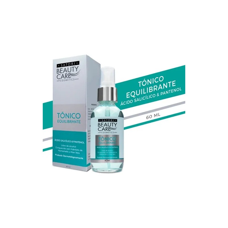 Satori Beauty Tónico Astringente con Ácido Salicílico y Pantenol, Antiacné,