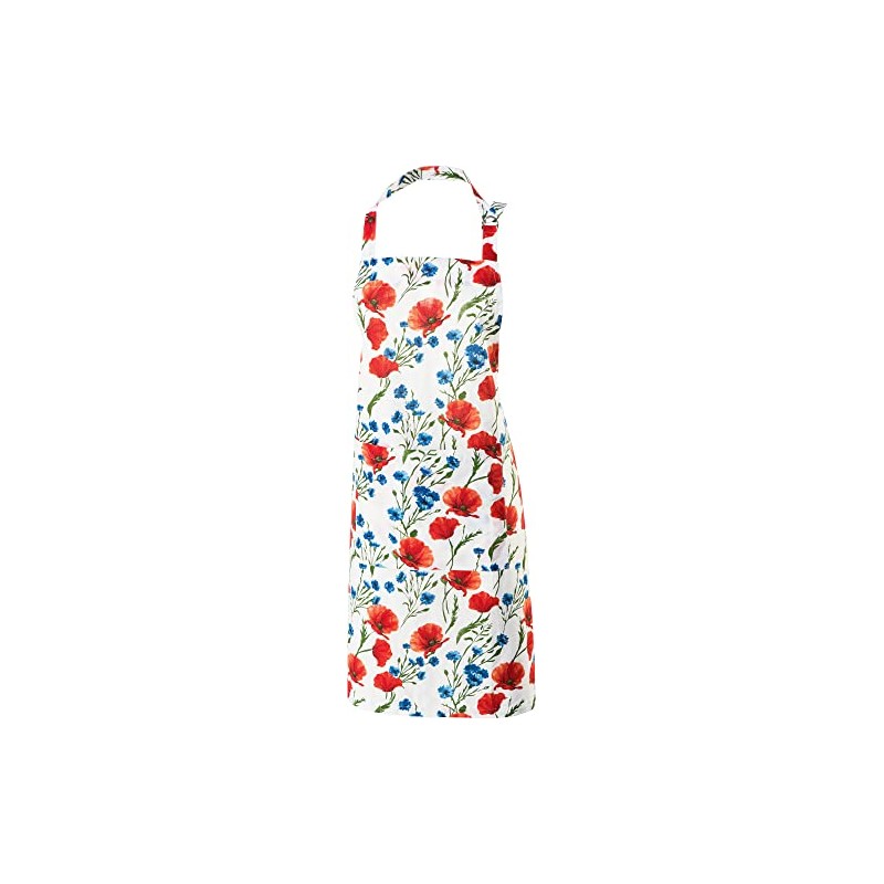 REDBEST Apron, cooking apron, poppy, 100% cotton, size 75 x