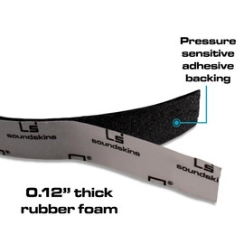 Soundskins Silent Insulation Strip Sound Deadening Closed Cell Acoustic Foam Tape SSK-Strip Rubber Closed Cell Foam (3/4" x 17 ft)